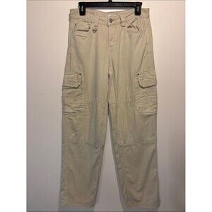 Garage Straight Leg Khaki Cargo Pants Large Side + Back Pockets Baggy Size 01